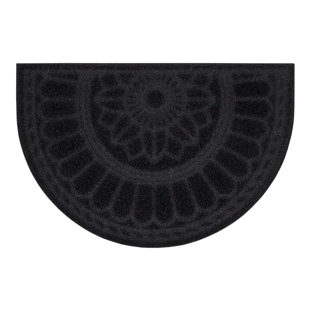 Mohawk Home Entryway Door Mat 2' X 3' All Weather Outdoor Non Slip Recycled Rubber Doormat, Rope Impressions Black