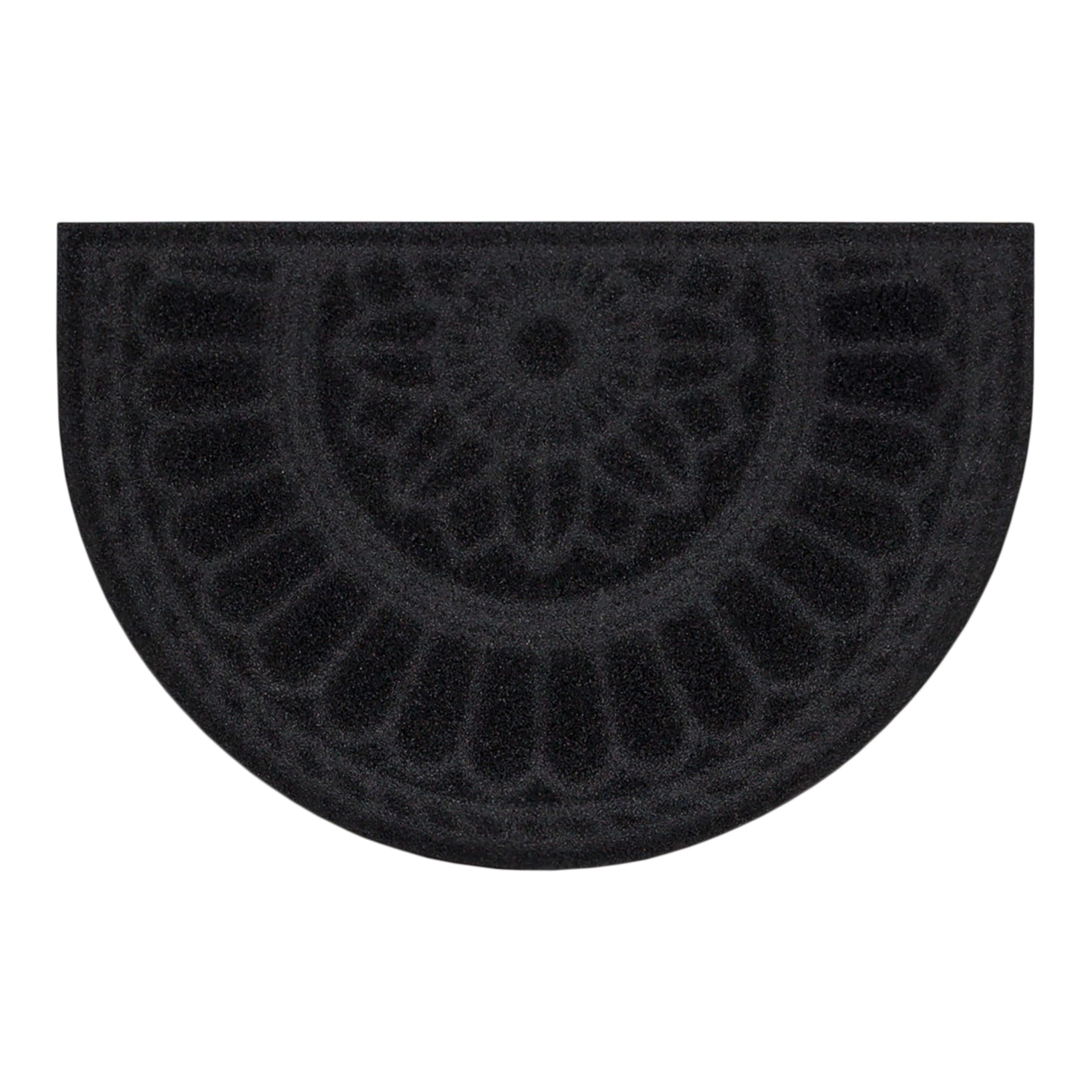Mohawk Home Entryway Door Mat 2' X 3' All Weather Outdoor Non Slip Recycled Rubber Doormat, Rope Impressions Black