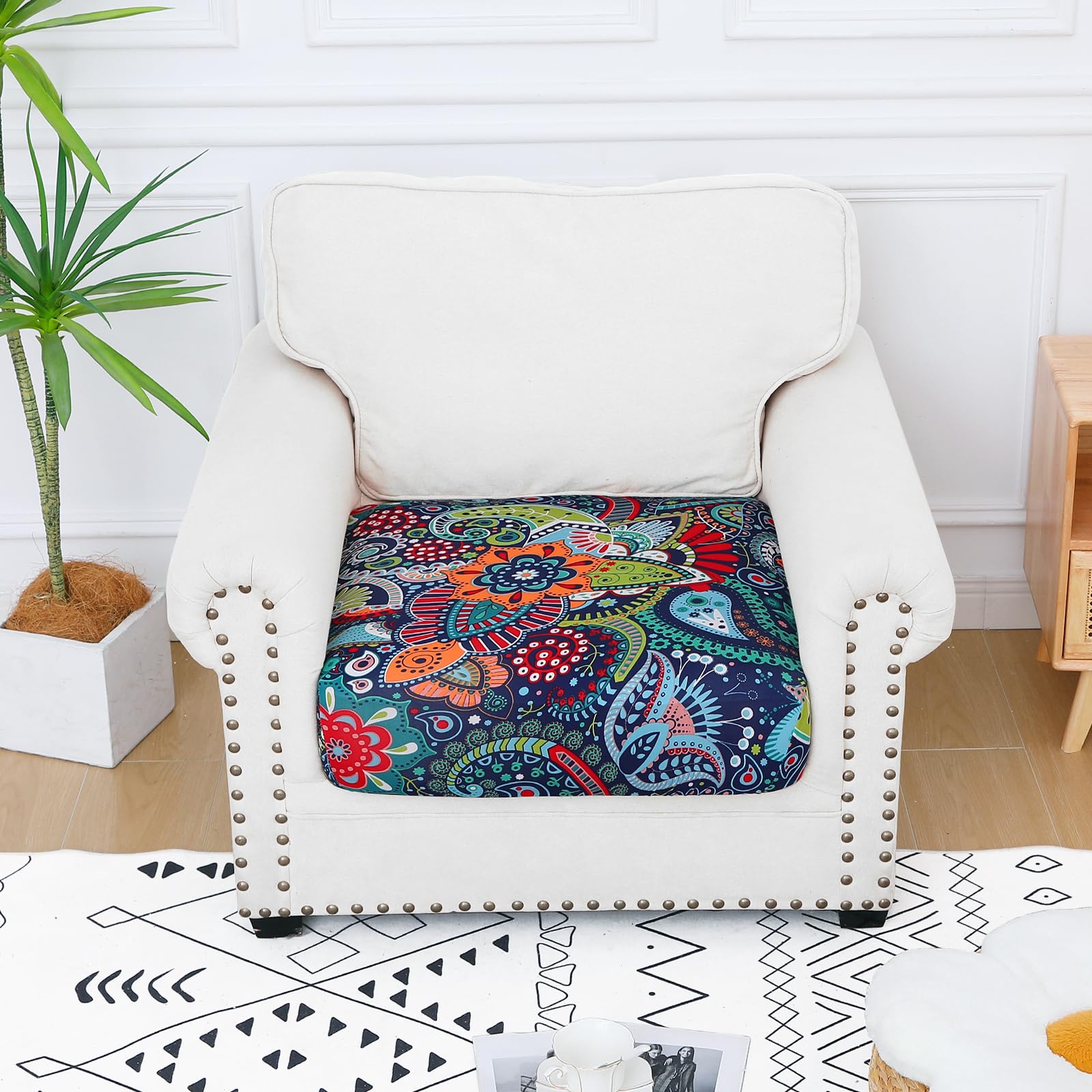 Smiry Printed Couch Cushion Covers, Stretch Couch Covers for Sofa
