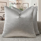 GIGIZAZA Silver Grey Velvet Throw Pillow Covers 24x24 Pack of 2