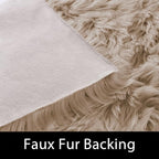 Latepis Throw 2x6 Rug Runner Light Brown Faux Fur Rug Washable Shaggy Rug Fluffy Plush Soft Rugs for Living Room Bedroom Dorm Floor Sofa Furry Beige