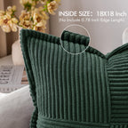MIULEE Decorative Throw Pillow Covers for Couch 18x18 Inch Dark Green