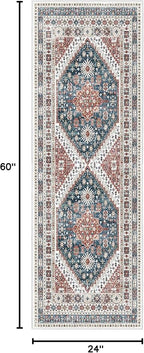 Madane Hallway Runner Rug - 2x5 Rug Runner Washable Runner Rugs Non-Slip Low-Pile Kitchen Runner Rug Laundry Room Rug Throw Carpet for Entrance Bedroom Living Room (2'x5', Navy Blue)
