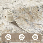 UERMEI 10x12 Area Rug Living Room Rugs - Washable Neutral Modern Abstract Soft Thin Large Rug Indoor Floor No Slip Rug Carpet for Bedroom Under Dining Table Home Office Decor - Golden Grey
