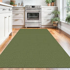 KOZYFLY Washable Area Rug 4x6 ft Non Slip Rubber Backed Living Room Rugs Braided Woven Cotton Kitchen Rugs Indoor Entryway Rug Floor Carpet for Dining Living Room Bedroom, Bright Green/Earthy Green