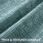decorUhome Textured Chenille Throw Pillow Covers 26x26 Set of 2 Teal