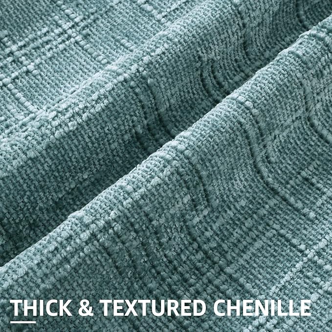 decorUhome Textured Chenille Throw Pillow Covers 26x26 Set of 2 Teal