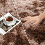 Deerhoo Large Shag Area Rugs 5 x 8, Tie-Dyed Plush Fuzzy Rugs for Living Room, Ultra Soft Fluffy Furry Rug for Bedroom, Indoor Carpet Nursery Rugs for Kids Room Home Decor, Coffee