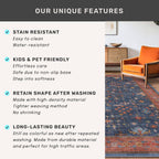 Washable Kitchen Rugs, 3x4 Area Rug for Large Entryway Indoor, Kitchen Mat, Small Rug for Living Room - Stain Resistant Non Skid Non Slip Rubber Backing, Boho Aethestic Décor (3x4 Navy Blue)