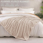 Exclusivo Mezcla Fleece California King Blanket for Bed, Oversized Fuzzy Camel Bed Blankets, Soft Cozy Plush Sofa Throws for All Seasons, 120x120 Inches
