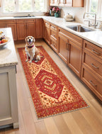 SERISSA 3x5 Washable Non Slip Boho Area Rug for Bedroom，Rust — 2' x 5' (Runner)
