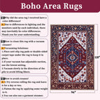 SERISSA 8x10 Washable Non Slip Boho Area Rug for Living Room