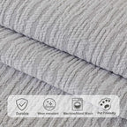 Soft Waterproof Chenille Cover Washable, Non Slip Sectional Sofa Covers for 3 Cushion Couch Sofa L Sharped Sofa Slipcover for Pets, Furniture Protector (1 PCS 36"x70" Light Grey)