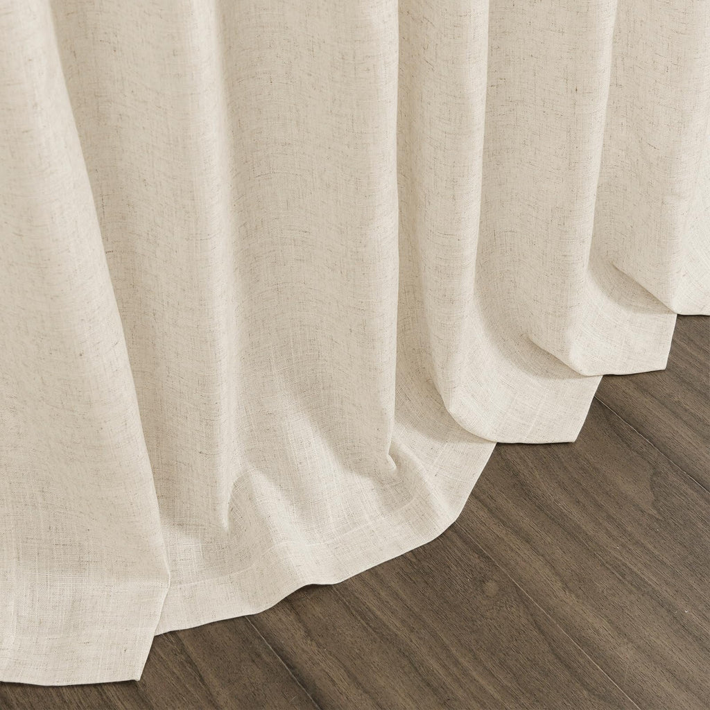 Nanspring Living Room Curtains 63 Inch Length Linen Birch Beige Luxury Light Filtering Semi Sheer Curtain Back Tab Modern Farmhouse Decor Elegant Coastal Drapes for Bedroom Office 52x63, 2 Panels