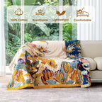 MSGKV Boho Throw Blanket 108"x90" King Cotton Blanket for Bed & Living Room