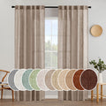 MIULEE Taupe Linen Curtains 52x84 Inch Length for Bedroom and Living Room