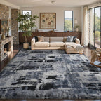 9x12 Ft Extra Large Shag Rugs for Living Room, Ultra Soft Fluffy Furry Area Rugs for Bedroom Indoor Floor, Aesthetic Carpet for Kids Home Decor (Blue)