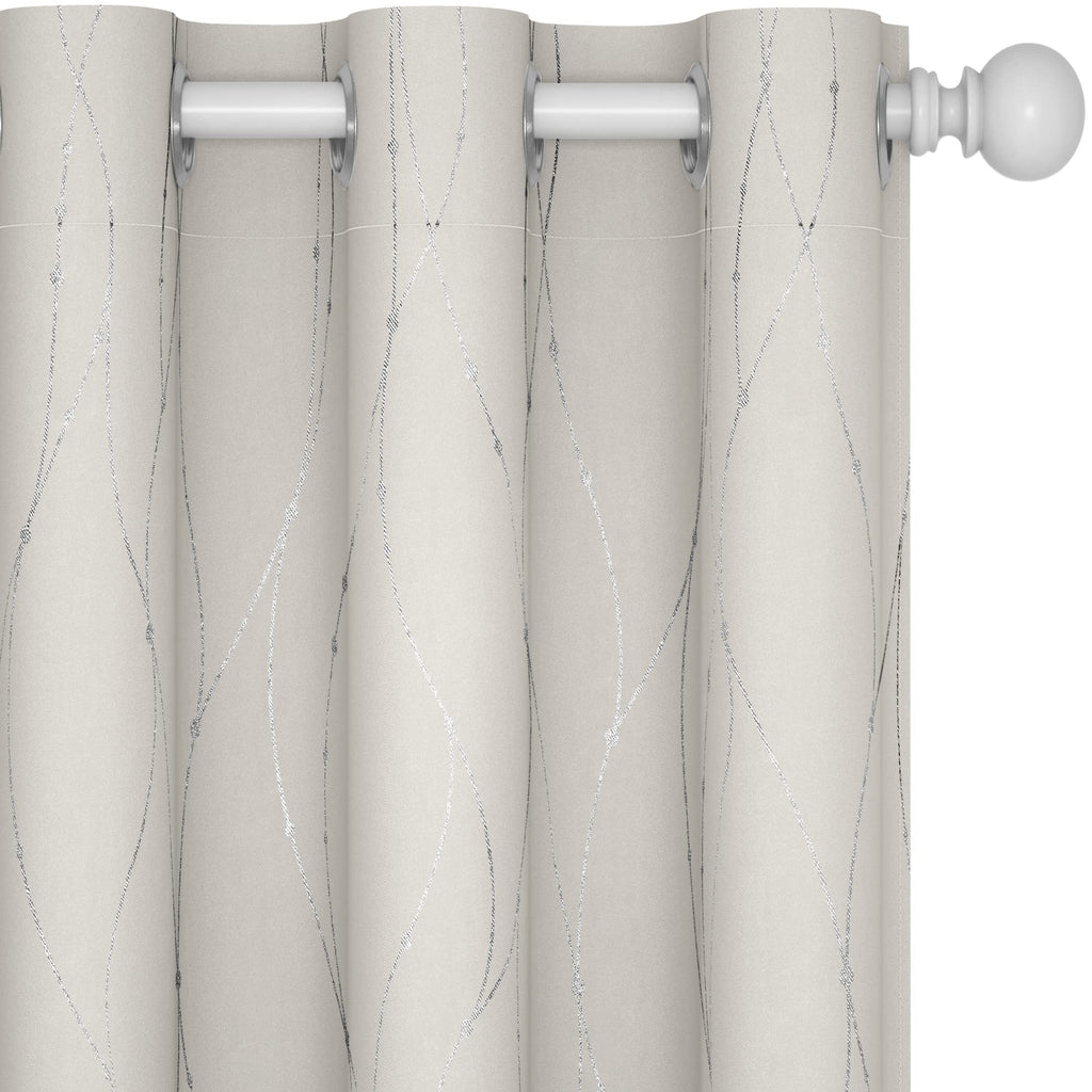 Deconovo Living Room Curtains 63 Inches Long, Blackout Curtains for Bedroom