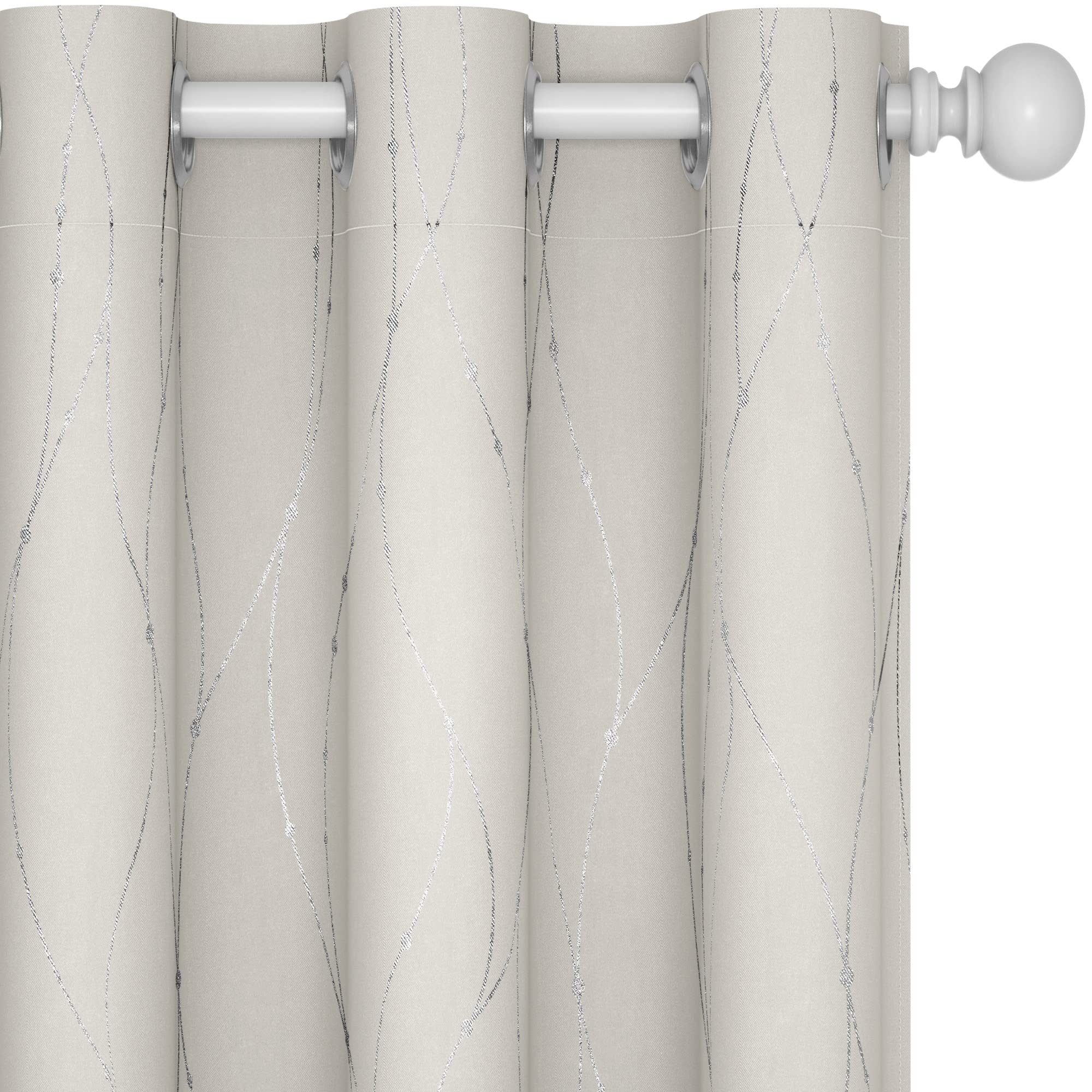 Deconovo Living Room Curtains 63 Inches Long, Blackout Curtains for Bedroom