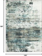 10x14 Area Rugs Washable Rug: Modern Abstract Living Room Rug Soft Anti-Skid Thin Carpet Indoor Floor Non-Shedding Carpets for Bedroom Dining Room Farmhouse Nursery Home Office Green Multi
