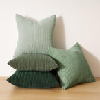 Topfinel LightGreen Couch Throw Pillows Covers 24x24 Inch Set of 4,Olive Emerald Green Corduroy Decorative Cushion Case,Rustic Fun Living Room Decor fundas para cojines