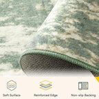 Washable Area Rugs 8'x10' Non-Slip Modern Abstract Soft for Living Room Entryway Bedroom Nursery, Print Pattern, Light Green/Yellow