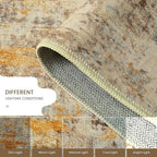 Ompaa Living Room Rug 5x7 Beige Area Rug Machine Washable Boho Rug Non Slip Abstract Vintage Indoor Large Rugs for Bedroom, Classroom, College Dorm, Farmhouse, Dining Room, Kids Playroom