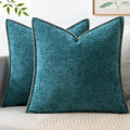 MIULEE Decorative Couch Throw Pillow Covers 18x18 Inch Dark Teal 2 Pack