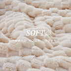 EXQ Home Fleece Blanket Twin Size for Couch or Bed - 3D Imitation Turtle Shell Jacquard Decorative Blankets - Cozy Soft Lightweight Fuzzy Flannel Blanket Suitable for All Seasons(60"×80",Beige)