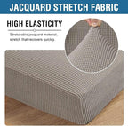 H.VERSAILTEX Super Stretch Individual Seat Cushion Covers Sofa Covers Couch Cushion Covers Slipcover Sets Thick Jacquard Textured Twill Fabric (2 Piece Medium Sofa Cushion Covers, Taupe)
