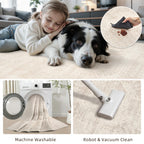 Luxturiy 5x7 Area Rugs Living Room: Bedroom Neutral Washable Carpet Beige