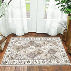 HEBE Washable Area Rug - 2'x3' Non Slip Soft Distressed Medallion Bedroom Boho Living Room Accent Throw Vintage Entry Floor Carpet for Dining Room Bathroom Entryway