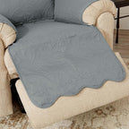 Great Bay Home Reversible Recliner Cover - Washable Slipcover Furniture Protector with Elastic Straps - Perfect for Kids & Pets - Quilted & Stitched Detail (Mirage Gray/Flax)