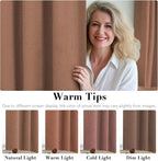 H.VERSAILTEX Linen Blackout Curtains Durable Thick Textured Linen Look 100% Blackout Patio Door Curtain Anti Rust Grommet Extra Wide Sliding Door Curtain Panel, W100 x L84 inch, Washed Spice