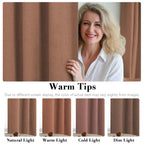 H.VERSAILTEX 100% Blackout Curtains for Bedroom Thermal Insulated Linen Textured Curtains Heat and Full Light Blocking Drapes Living Room Curtains 2 Panel Sets, Washed Spice, 52x72 Inch