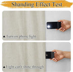 RYB HOME Natural Linen Blended Curtains for Living Room, Blackout Thermal Insulated Window Drapes with White Liner Classy Home Decor for Guest Room Nursery, Natural, W52 x L63 inch, 2 Panels