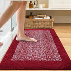 Bathroom Rugs 30x20 Non Slip Washable, Red Bath Mat for Bathroom Floor Tub, Soft Absorbent Quick Dry Mats for Shower, Bathtub,Home Decor