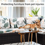 8Pcs Stretch Patio Cushion Covers,Outdoor Couch Covers Replacement,Outdoor Couch & Sofa Slipcovers,for Patio Furniture Cushion Covers,Washable Reusable Furniture Protector(coconut trees,Cover Only)