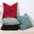 decorUhome Red Chenille Throw Pillow Covers 18x18 Set of 2 Textured Soft Cozy Slubby Couch Pillow Covers Modern Farmhouse Boho Decorative Pillow Cases for Bed Sofa Living Room