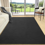 AROGAN Modern Shag Area Rug for Living Room, 6x9 Feet Washable Rugs for Bedroom, Indoor Floor Carpet, Plush Memory Foam Bedside Rugs for Kids Girls Teens Low Pile Decor, Dark Grey