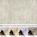 6x9 Area Rugs Washable Rug: Anti-Skid Abstract Modern Living Room Rug Soft Thin Carpets Indoor Floor Non-Shedding Carpet for Bedroom Dining Farmhouse Nursery Home Office (Beige/Light Brown, 6'x9')