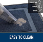 OLANLY Front Door Mat Indoor Outdoor Entrance, Waterproof All-Season, All-Weather Doormat, Sturdy Natural Rubber, Fade Resistant, Low Profile, Easy Clean Patio Porch Entryway Mat, 29.5x17, Blue