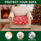 Smiry Printed Couch Cushion Covers, Stretch Soft Couch Covers for Sofa, Washable Non-Slip Sofa Slipcover Furniture Protector for Indoor and Outdoor (1 Pack, Red with White)