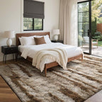 8x10 Ft Extra Large Shag Rugs for Living Room, Tie Dyed Ultra Soft Fluffy Furry Area Rugs for Bedroom Indoor Floor, Aesthetic Carpet for Kids Home Decor (Khaki)