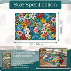 Front Door Mat Outside Entrance - 2x3 Spring Non-Slip Washable Doormat Indoor Outdoor Entrance Colorful Botanical Floral Rug Small Throw Rugs for Entryway Bedroom Kitchen Front Porch Decor