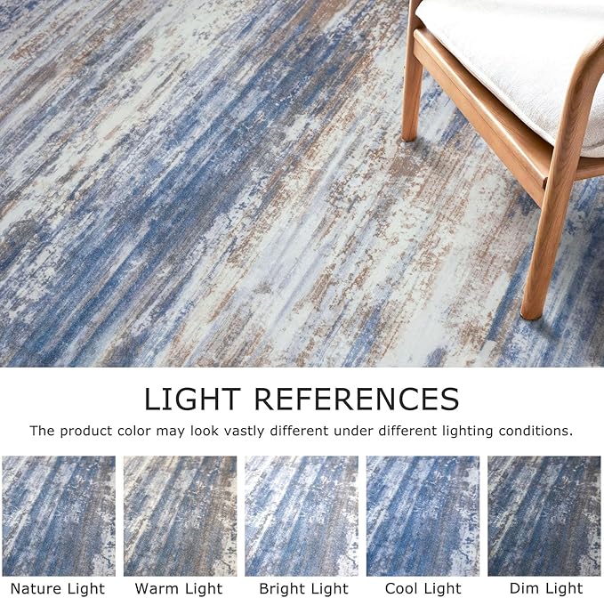 KOZYFLY Kitchen Runner Rug for Hallway Modern Runner Rug 2x5 Blue Rust