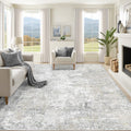 XLUEZ 10x14 Area Rugs for Living Room, Washable Modern Abstract Large Area Rug Neutral Soft Non Slip Kids Rug Stain Resistant Indoor Carpet for Bedroom Dining Room Playroom Office(BeigeGrey, 10'x14')