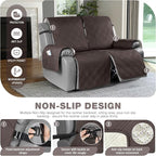 TAOCOCO 100% Waterproof Oversized Loveseat Recliner Cover, Non Slip Split Couch Covers for Reclining Loveseat with Elastic Straps for Kids Pets(Oversized 2 Seater, Chocolate)