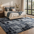 4x6 Ft Shag Rugs for Bedroom Living Room, Tie-Dyed Ultra Soft Fluffy Furry Area Rugs for Indoor Floor, Aesthetic Carpet for Kids Home Decor (Blue)