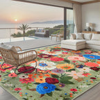 Babovid Floral Large Area Rug 10x14 for Living Room Bedroom